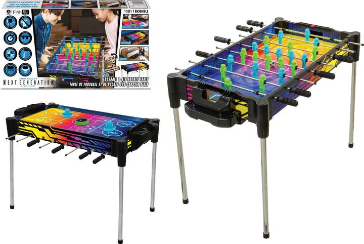 Merchant Ambassador 2-in-1 Football & Air Hockey - Reversible Neon Arcade (MA8150D NH)