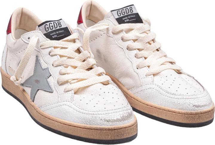 Immagine prodotto Golden Goose ball star sneakers in leather and suede color white / silver / red (41)