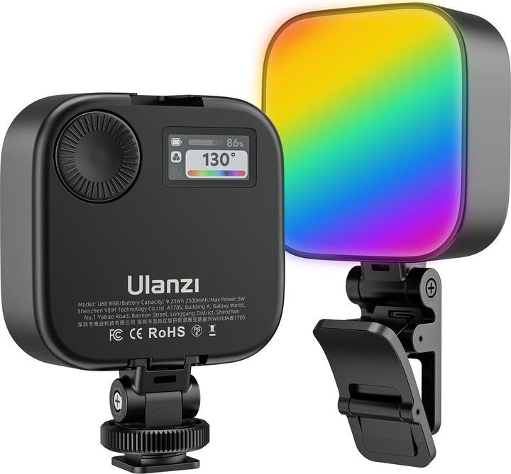 Produktbild Ulanzi U60 RGB Pocket light with U mount Black (Videoleuchte)