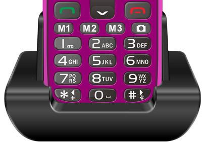 Produktbild Evolveo EasyPhone XR + Ständer rosa / 2,3" / SOS / Bluetooth / FM / microSD (2.30")