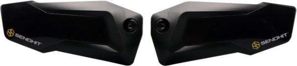 Actual product image Sendhit Nock Handguards V3, schwarz mit grauer Halterung