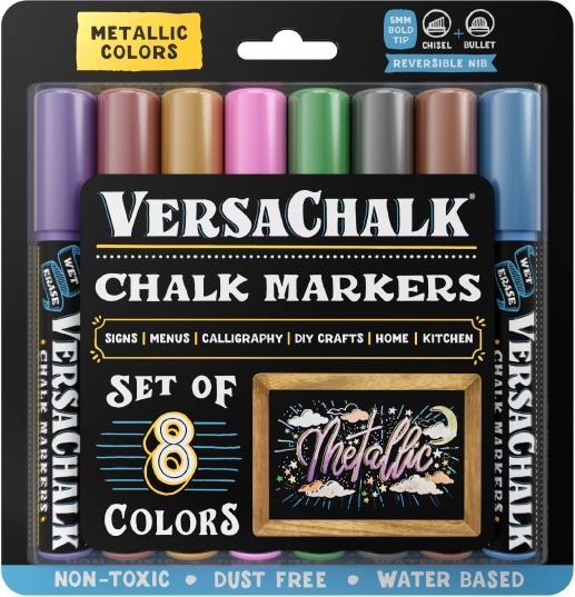 Actual product image VersaChalk - Metallic liquid chalk marker set of 8 with 5mm tip (8x)