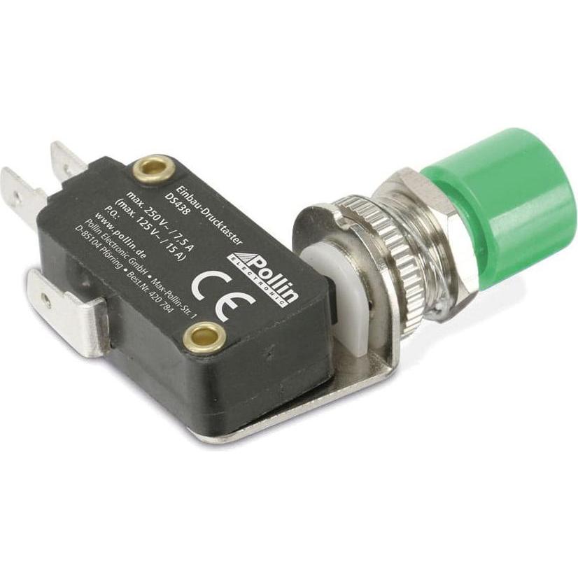 Thumbnail - Eneroid Einbau-Drucktaster DS438, 7,5 A/250 V, grün, Taster + Schalter, Grün