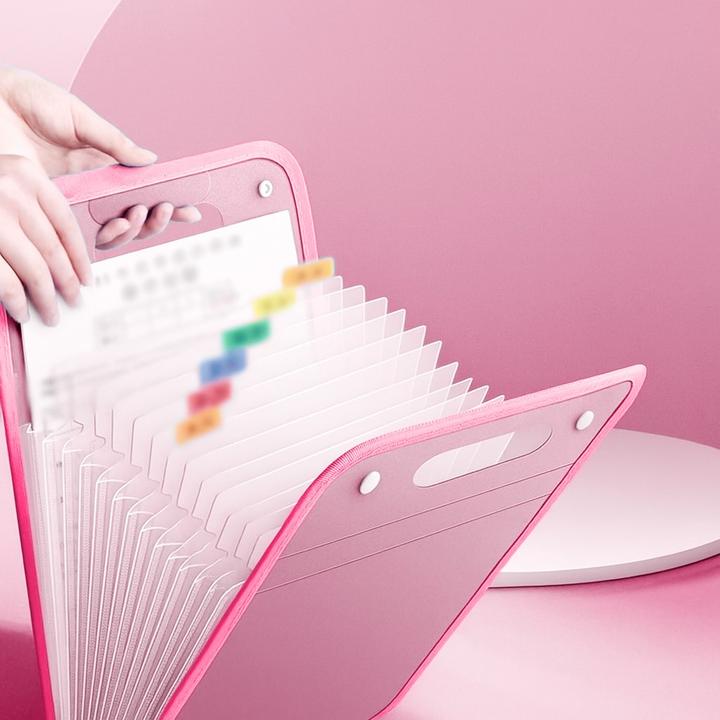 Actual product image ASMI Aktenmappe mit 13-Taschen - A4 Fächermappe Vertikaler mit bunten Tabs (A4, 1x)
