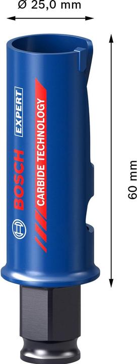 Immagine prodotto Bosch Professional Zubehör Sega a tazza Expert Construction Material, 25 x 60 mm (25 millimetri)