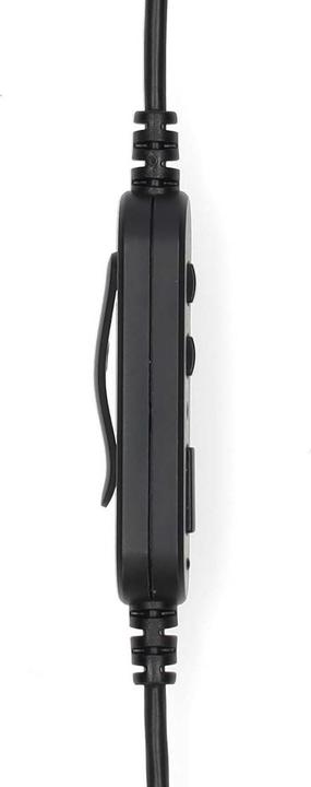 Actual product image Nedis PC Headset - In Ear - Mono - USB Type-A/USB Type-C - Foldable Microphone - Black (Cable, USB-A)