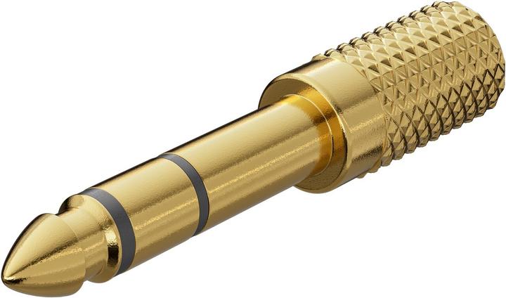 Productafbeelding Goobay Hoofdtelefoon adapter, AUX jack 6.35 mm naar 3.5 mm, gouden versie (Jack adapter)