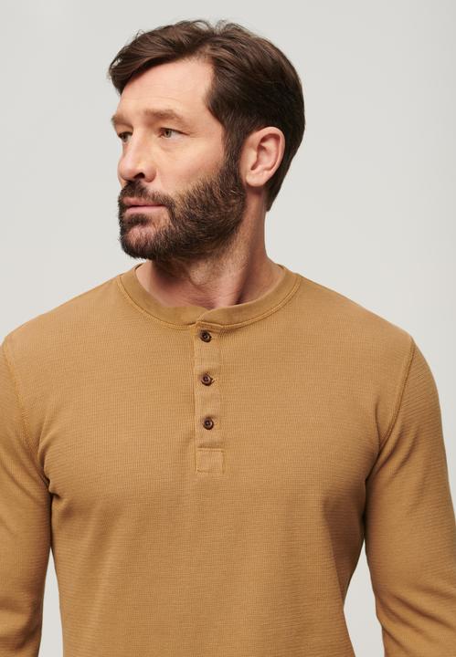 Immagine prodotto Superdry Langärmeliges Oberteil mit Waffelmuster und halber Knopfleiste (L)