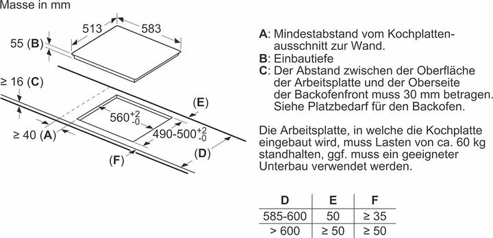 Valeurs nutritives et ingrédients Siemens EX645FEC1E iQ700 (58.30 cm, Table de cuisson à induction)