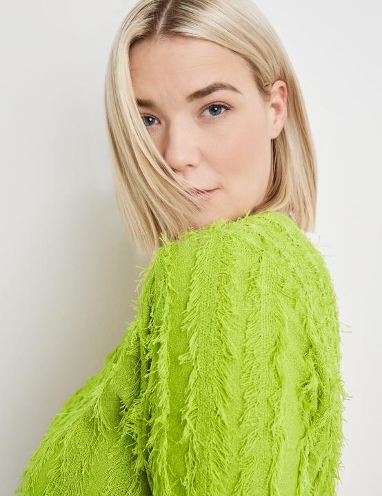 Produktbild Samoon Kurzarmpullover mit Fransen-Details Strick, Shirt, Top, Body - 62826 (50)