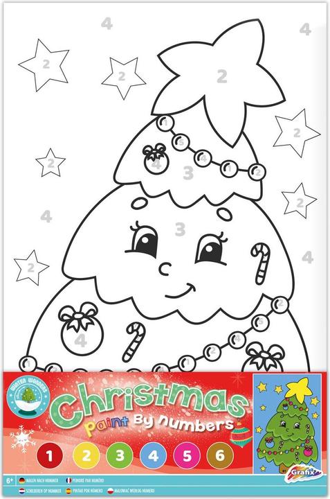 Produktbild Grafix XMAS Leinwand Malen nach Zahlen - Weihnachtsbaum
