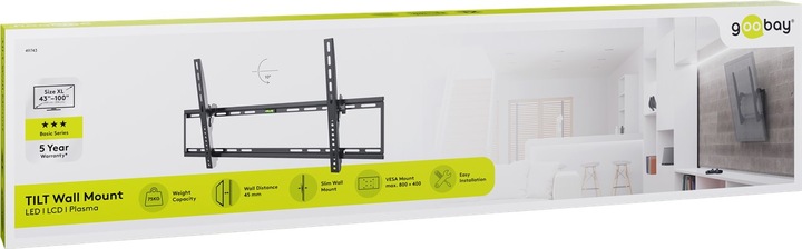 Produktbild Goobay Basic Tilt (Wand, 100", 75 kg)