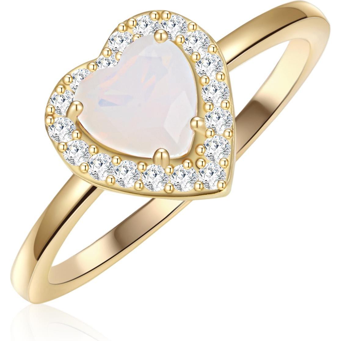 Glanzstücke München, Ring, Damen Sterling Silber Mondstein (synth.) gelbgold - 29896, (56, 925 Silber)