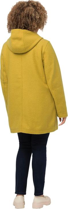 Actual product image Ulla Popken Hooded Curly Wool Look Snap Front Jacket