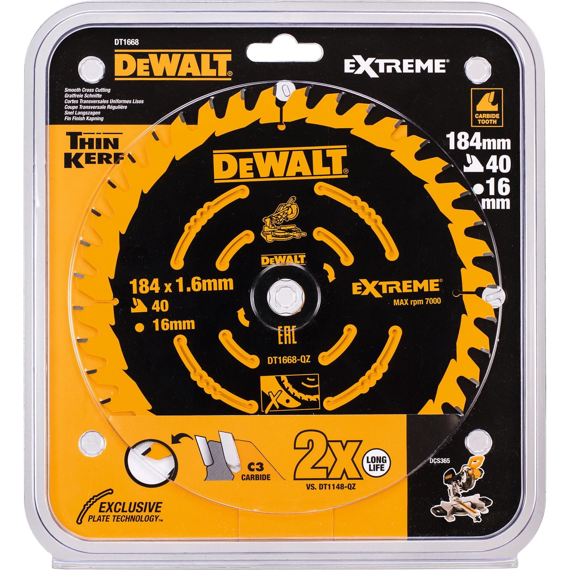 Thumbnail - DeWalt, Sägeblatt, Kreissaegeblatt Akku 184/16mm 40WZ