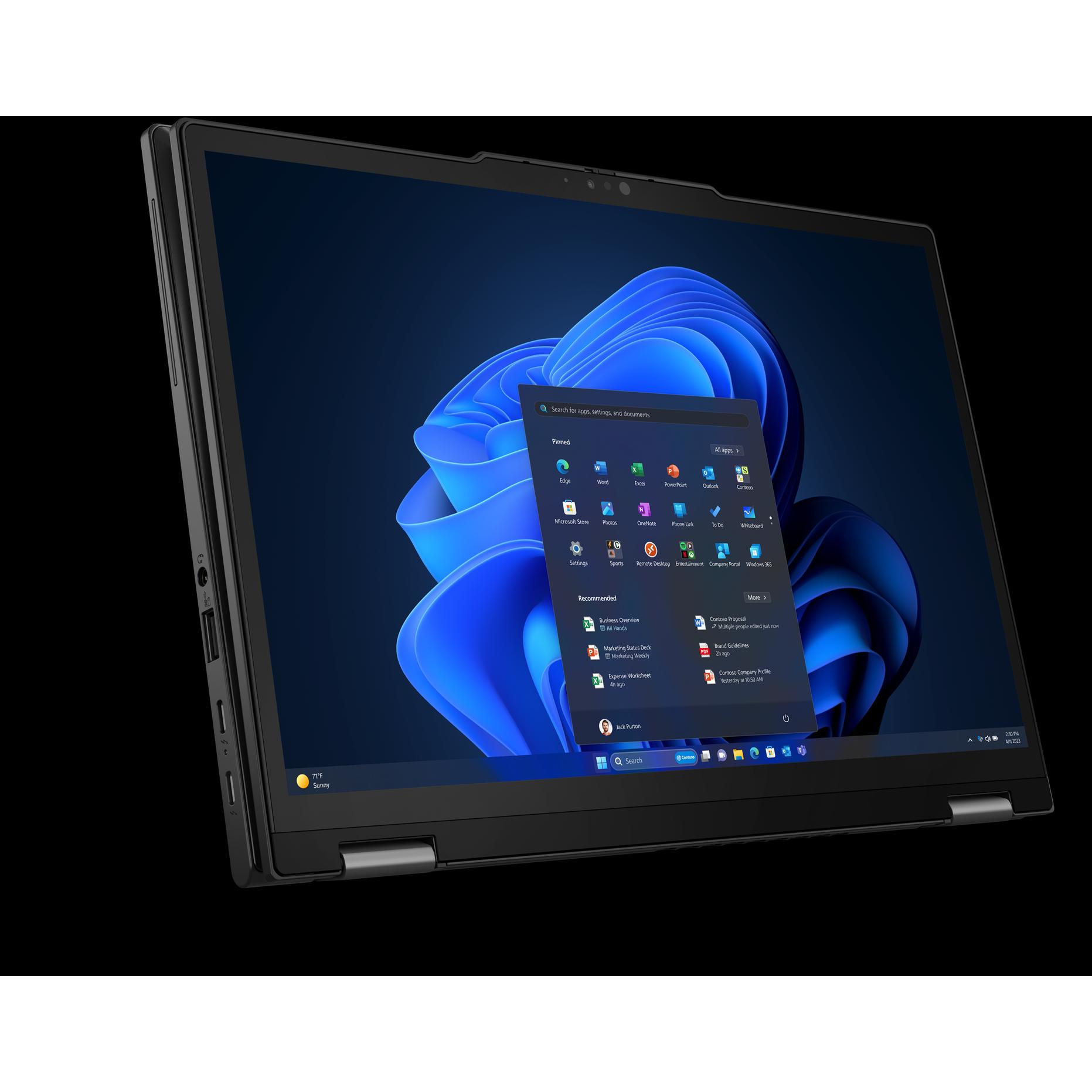 Lenovo TP X13 2-IN-1 G5 CU7-155U 32GB (13.30", 32 GB, 1000 GB, DE), Notebook, Schwarz