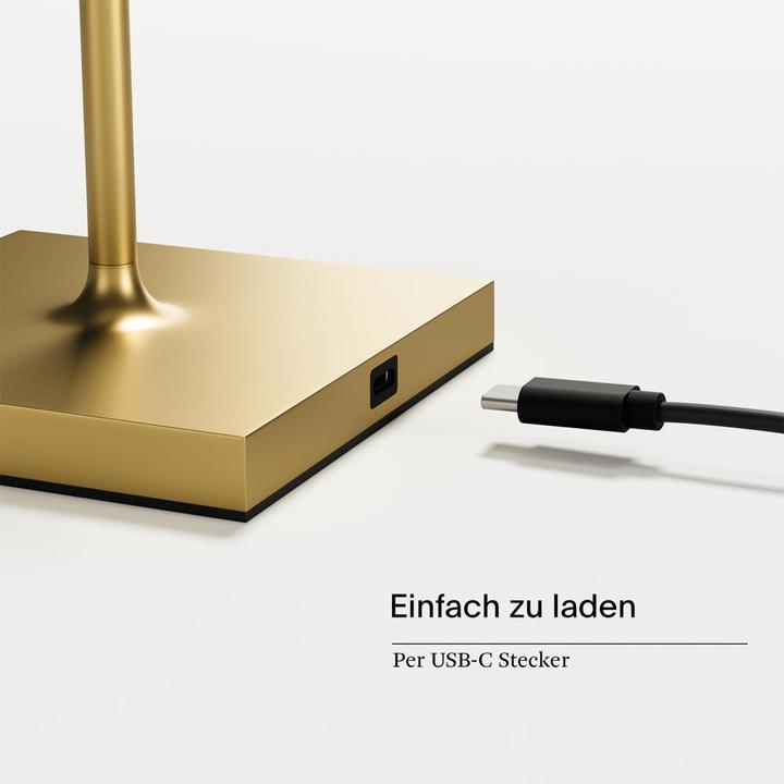Immagine prodotto Sigor Lampada da tavolo ricaricabile Nuindie USB-C mini 25cm color oro 2,2W FlexMood 2200K/2700K IP54 (98.50 lm)