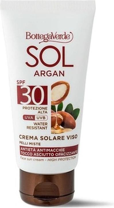 Actual product image Bottega Verde Argan Sunscreen SPF 30 Anti-Aging (Sun cream face, SPF 30)