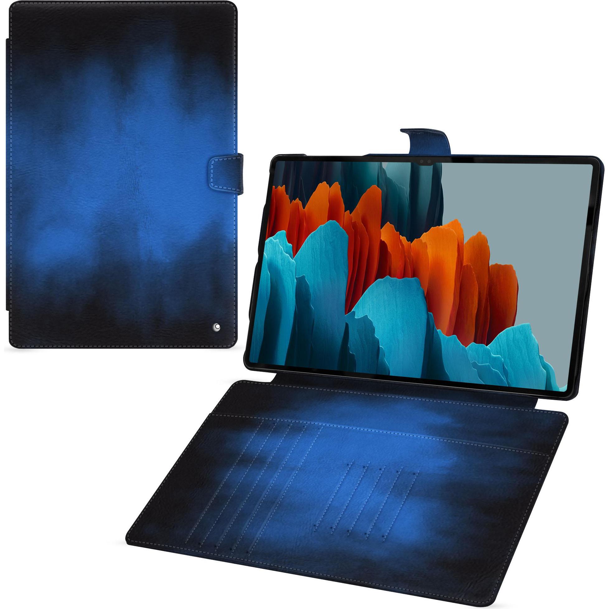 Noreve Lederschutzhülle Samsung Galaxy Tab S9 Ultra (Galaxy Tab S9 Ultra), Tablet Hülle, Blau