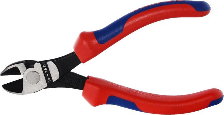 Productafbeelding Knipex Power zijkniptang DIN ISO 5749 L.160mm recht met afschuining zwart atram. kop pol. 2comp. schede... (160 mm)