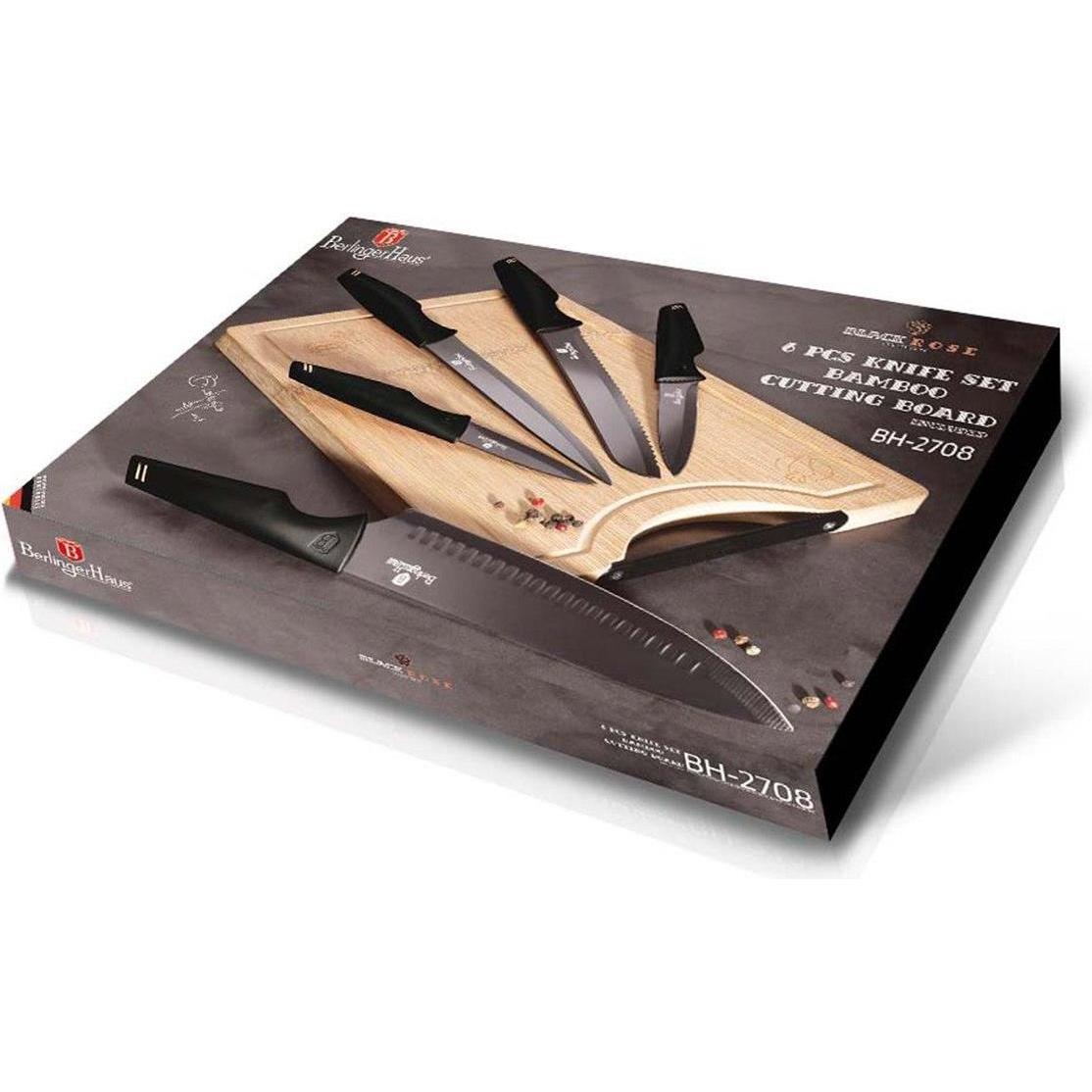 Thumbnail - BerlingerHaus Set of 5 kitchen knives with cutting board, Küchenmesser, Schwarz