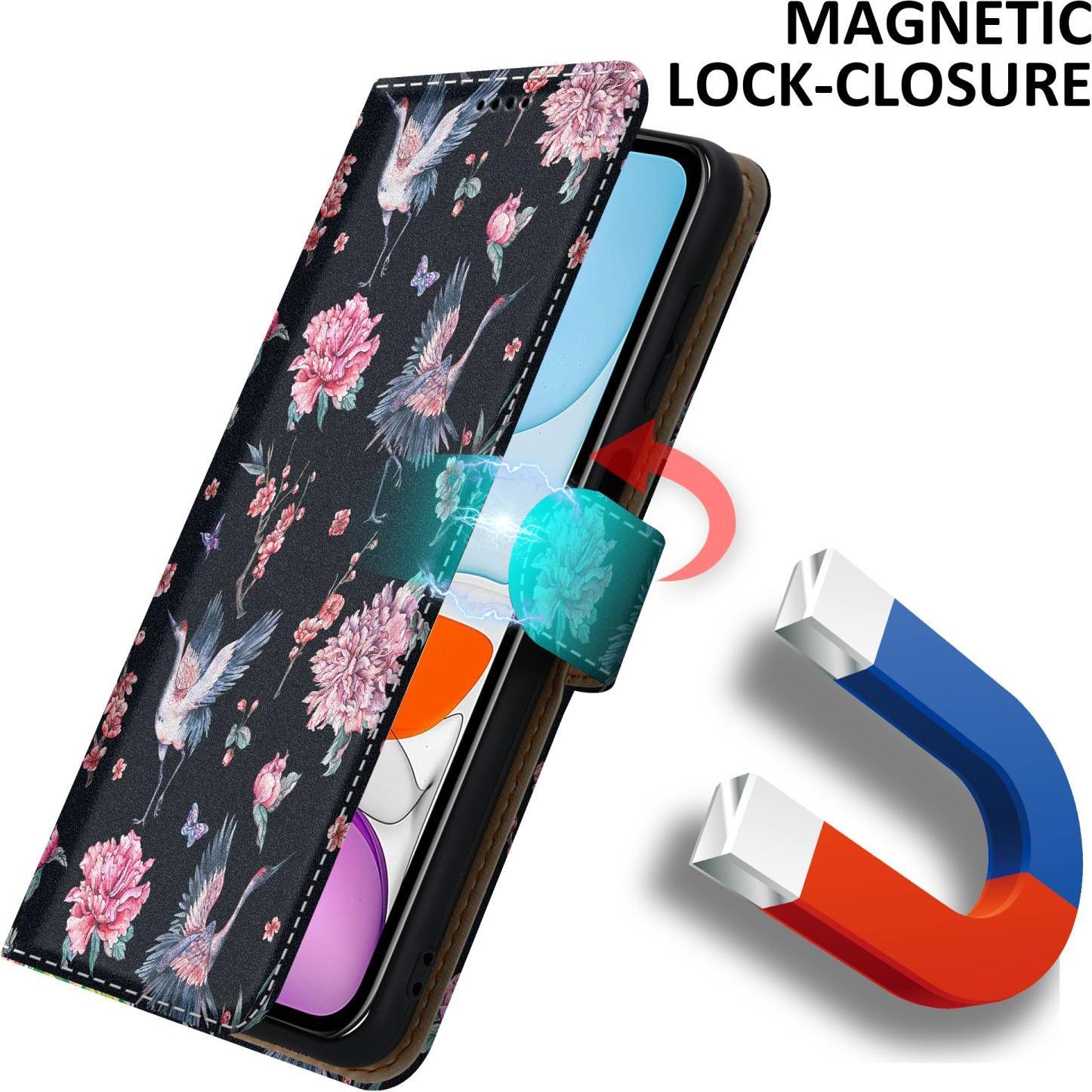 Thumbnail - Cadorabo Book Hülle mit Print (Apple iPhone 11), Smartphone Hülle, Schwarz