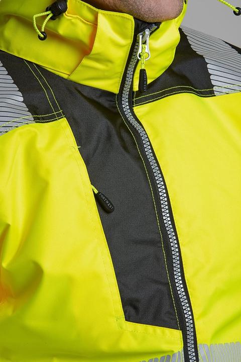 Actual product image Portwest High visibility rain jacket with hood yellow XXXXL (4XL)