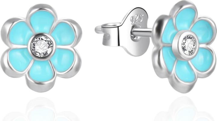 Immagine prodotto Agato - Silver earrings with blue enamel Flower AGT-E232PT (Argento)