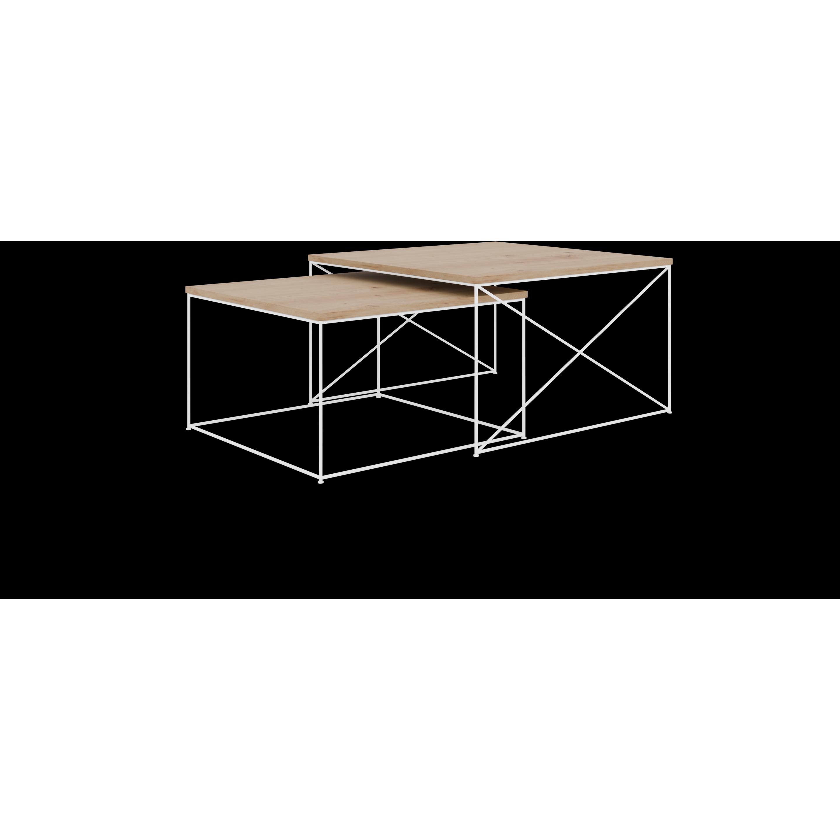 ADRK Furniture, Couchtisch + Beistelltisch, 2In1 (75 x 75 x 43 cm)
