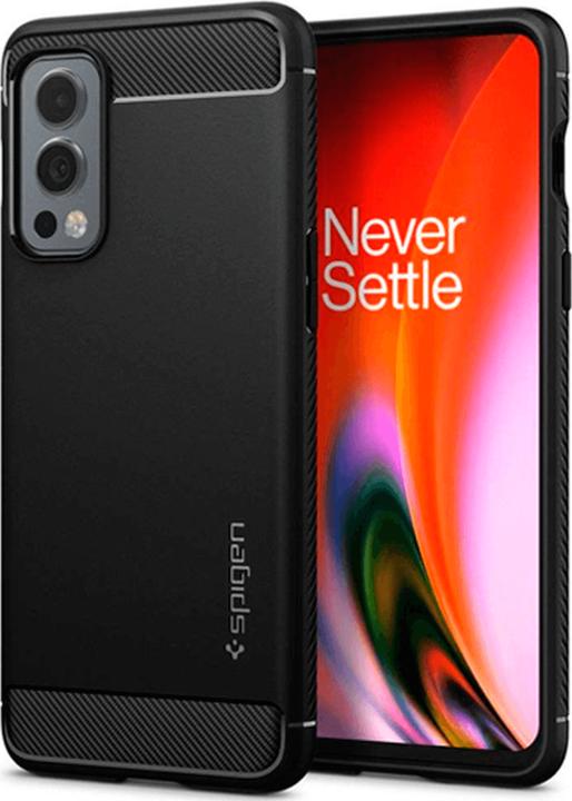 Actual product image Spigen RUGGED ARMOR ONEPLUS NORD 2 5G MATTE Juodas (OnePlus Nord 2 5G)