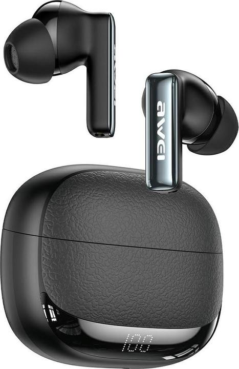 Awei Słuchawki bezprzewodowe TA19 ANC Bluetooth 6.0 TWS + stacja dokująca czarny (ANC, Docking, Senza fili)