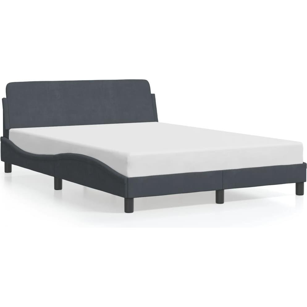 VidaXL, Bett, Bettgestell mit Kopfteil Samt (140 x 200 cm)