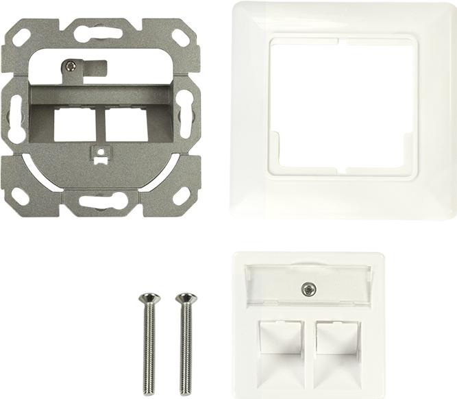 Productafbeelding LogiLink Inbouwdoos voor Keystone modules, 2-voudig, zuiver witá