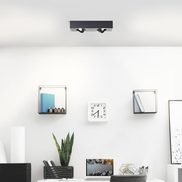 Actual product image Brilliant Doro LED ceiling light 2flg sand black (345 lm, GU10)