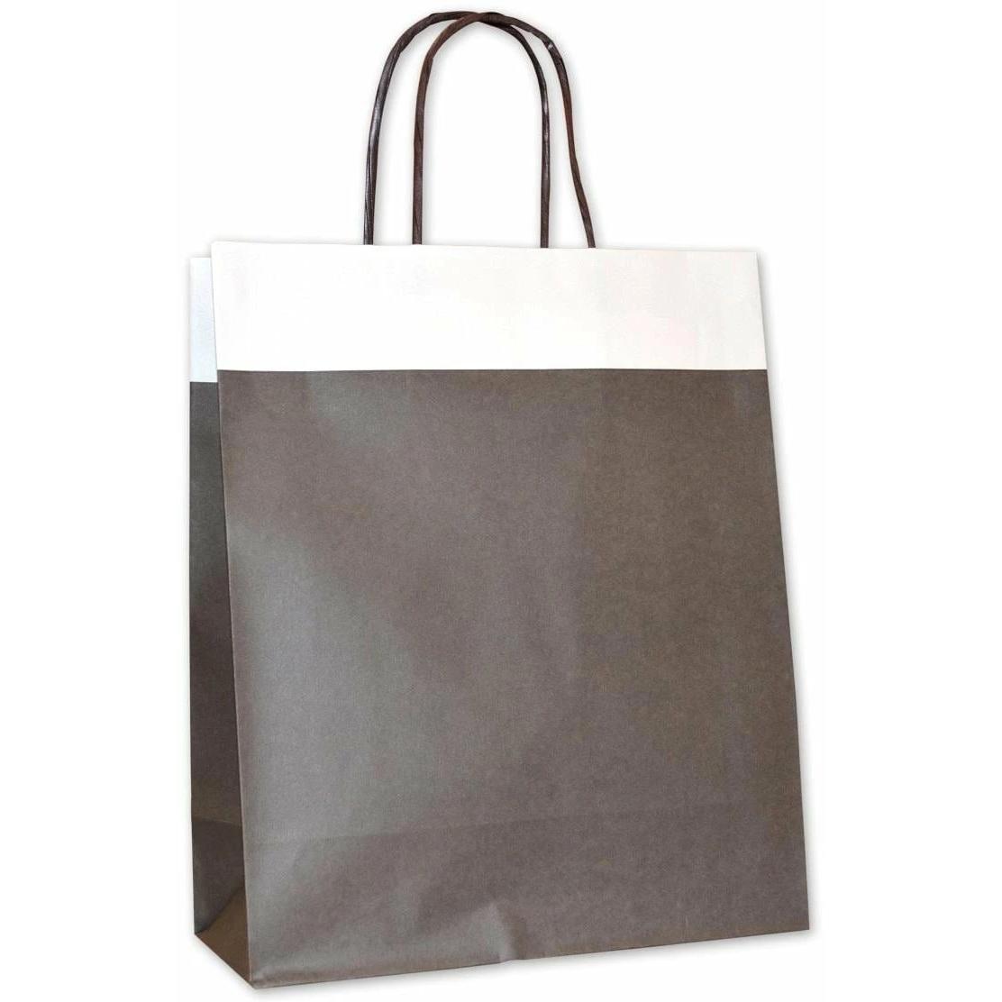 Elco, Geschenkverpackung, Tragetasche braun/silber 220x100x270mm (Geschenktüte, 25 x)