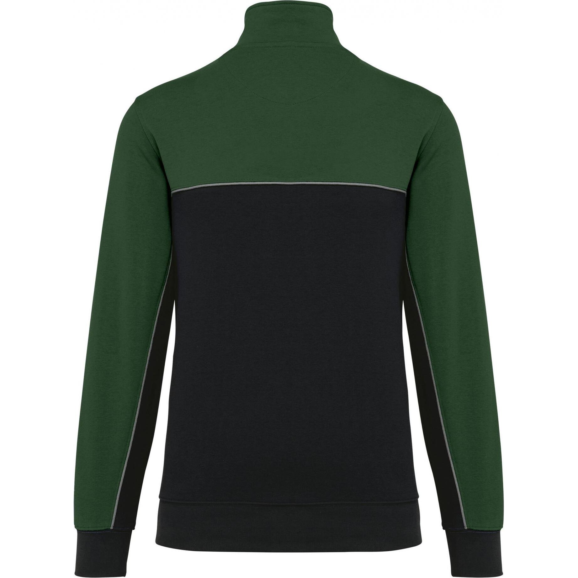 Thumbnail - Kariban, Pullover, Sweatshirt umweltfreundlicher Reissverschlusskragen, Schwarz, Grün, (S)