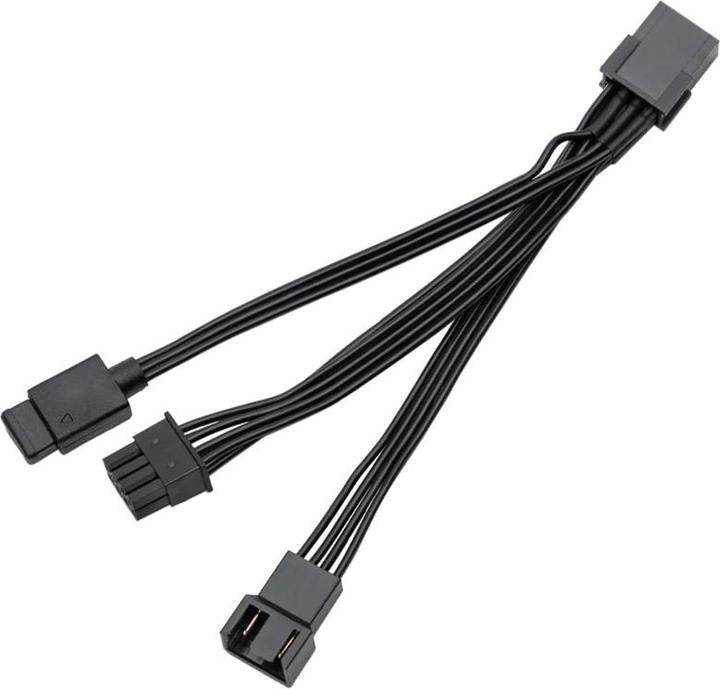 Actual product image EKWB EK-Loop OmniLink Fan PWM D-RGB signal splitter cable (black, 10cm)