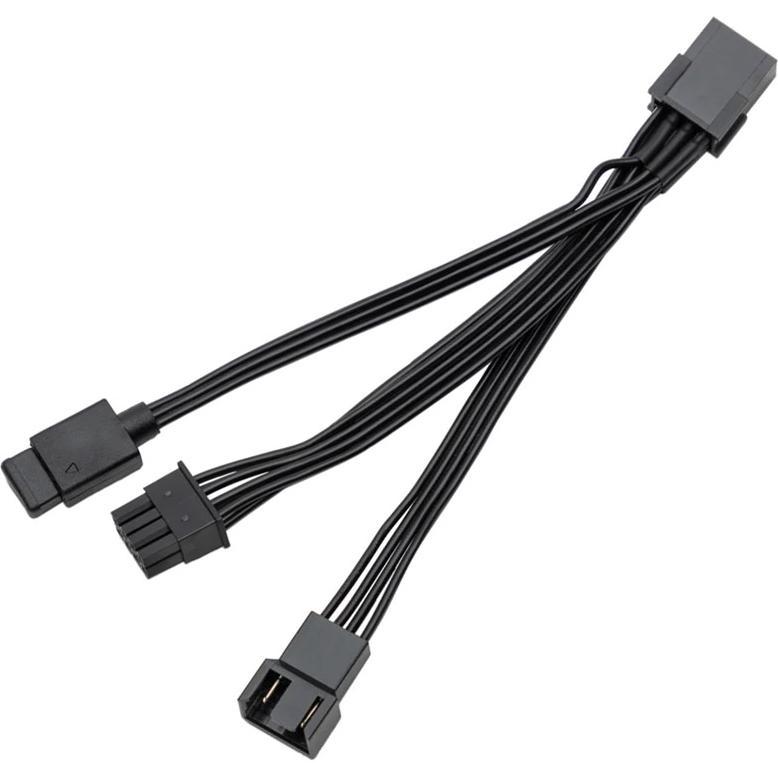 EKWB EK-Loop OmniLink Fan PWM Cavo splitter del segnale D-RGB (nero, 10 cm), Accessori per ventola PC, Nero