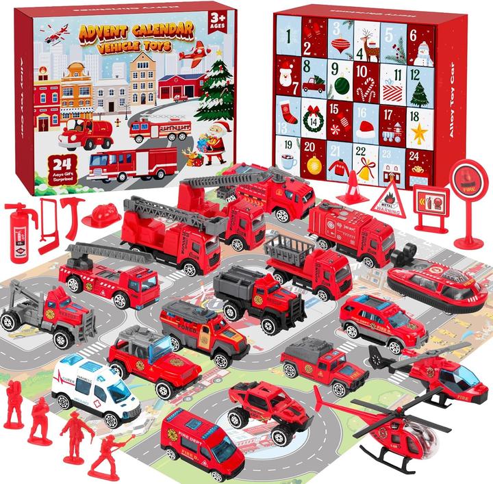 Actual product image Edonkvi Adventskalender mit Feuerwehrautos