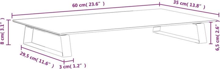 Image du produit vidaXL Support d'écran Noir 60x35x8 cm verre trempé et