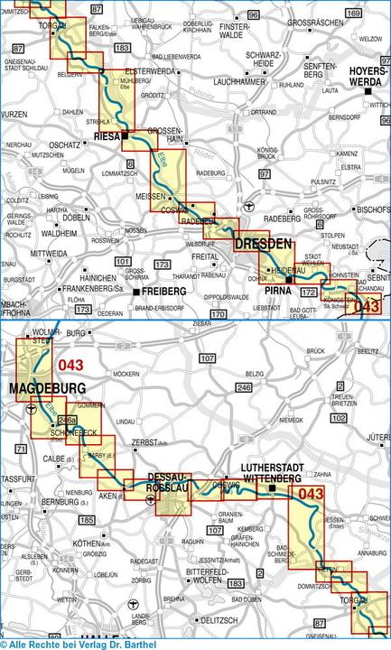 Produktbild Doktor Barthel Karte Elberadweg Bad Schandau-Magdeburg