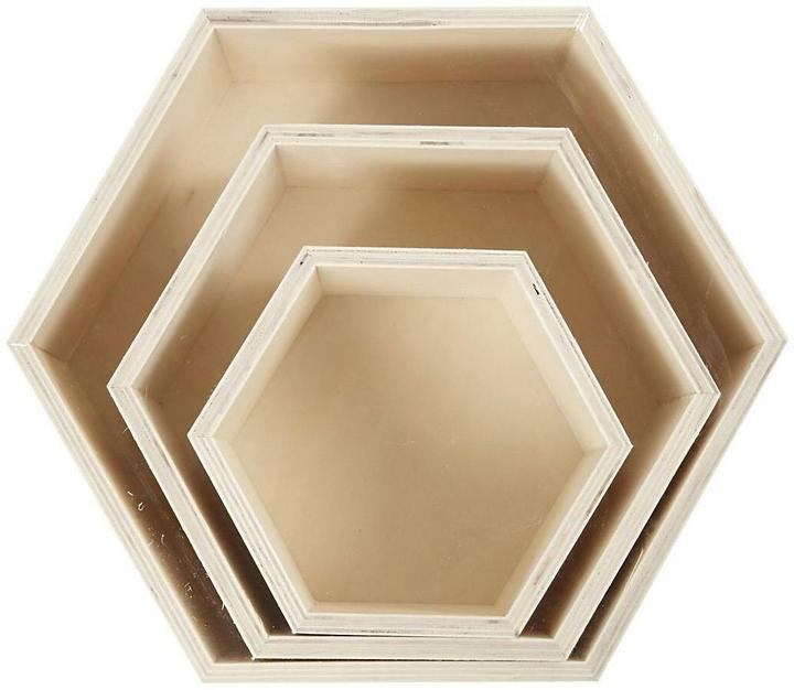 Produktbild Creativ Company Holz Wandregal Hexagonal