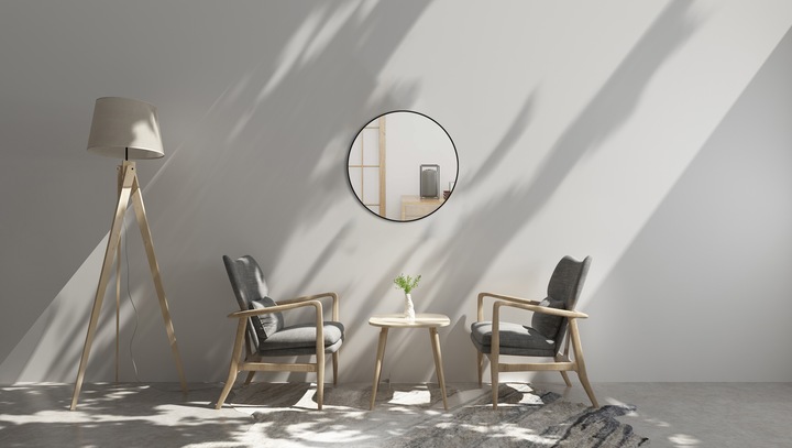 Actual product image Talos black circle (60 x 60 cm)