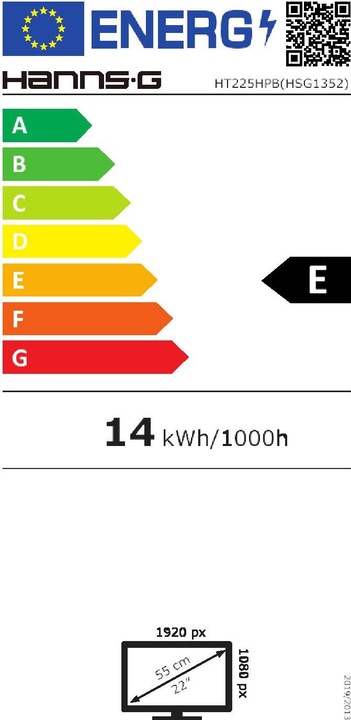 Energie-Label Hannspree HT225HPB (1920 x 1080 Pixel, 21.50")