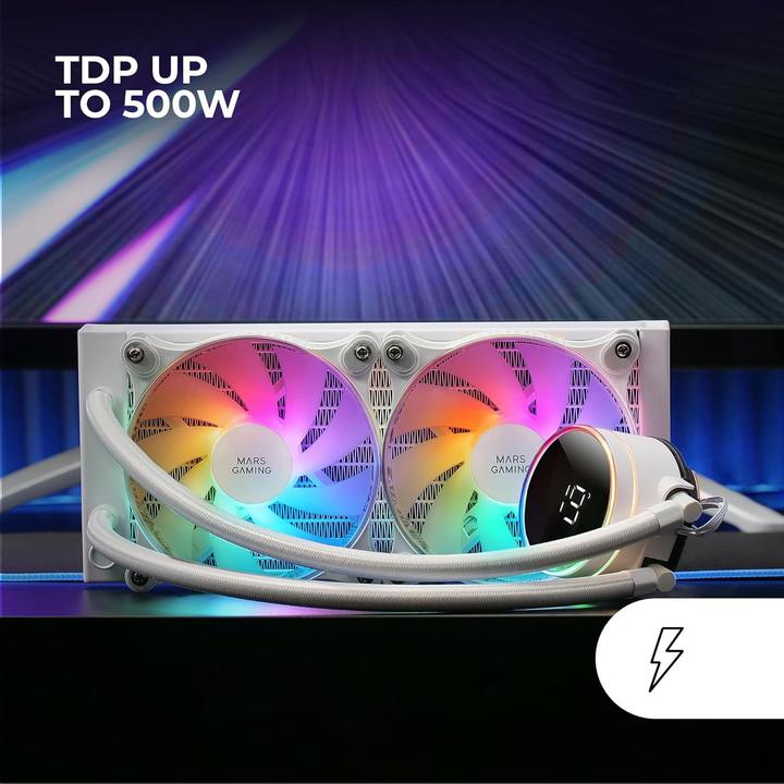 Produktbild Mars Gaming Kit Watercooling Aio Ml-Lcd RGB - 240mm (Blanc)