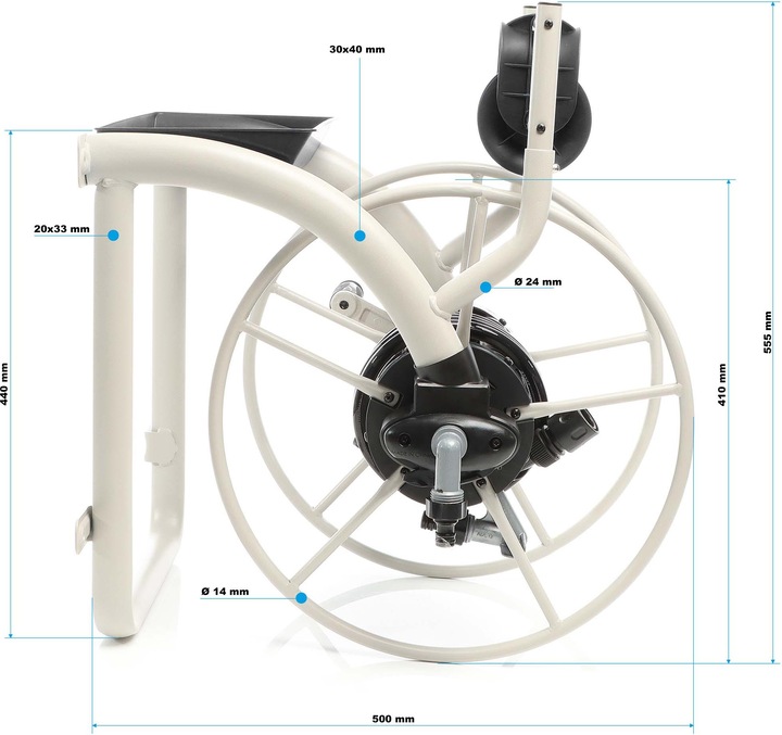 Produktbild XPOtool Schlauchtrommel Metall Wand Kurbel Wasserschlauch Aufroller Garten (60 m)