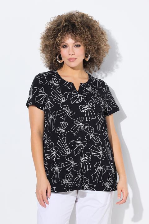 Produktbild Ulla Popken T-Shirt, Schleifen, A-Linie, Tunika-Ausschnitt, Halbarm (62)