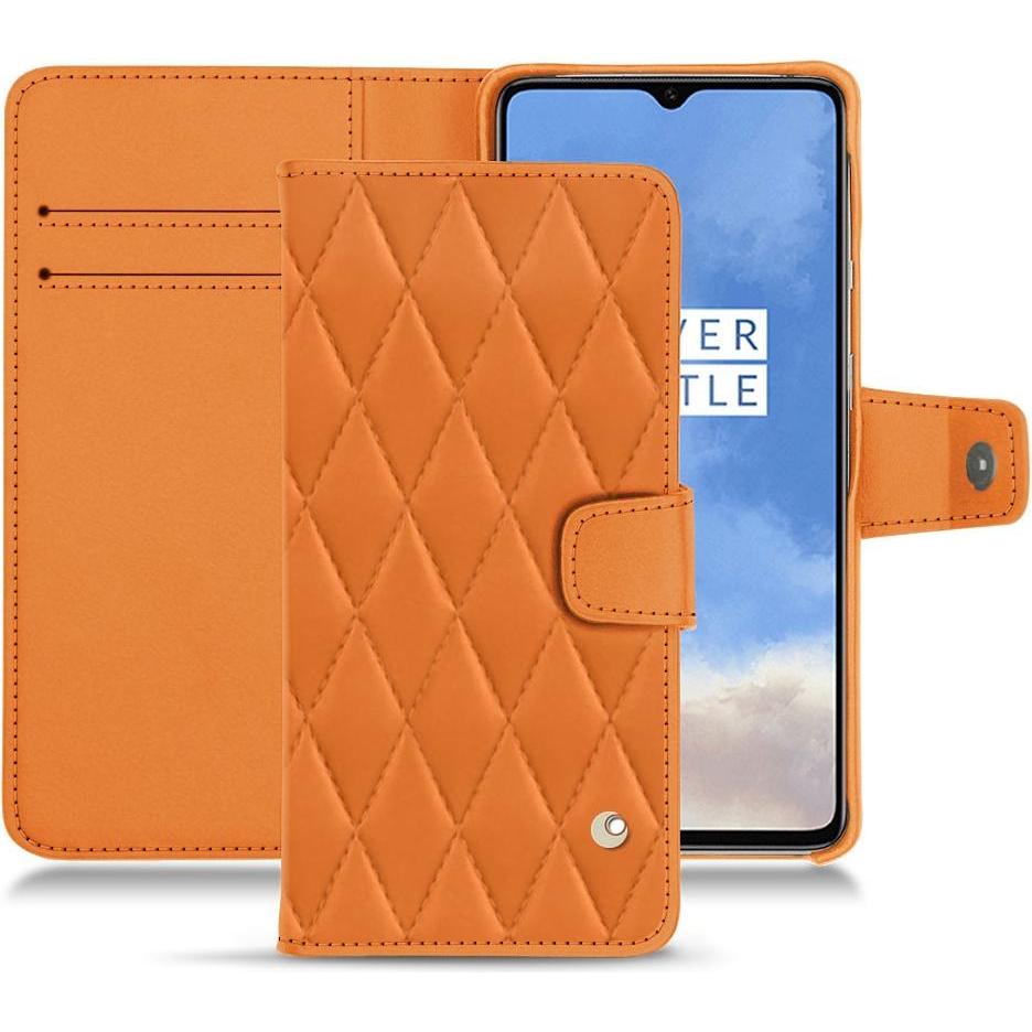 Noreve Lederschutzhülle Wallet (OnePlus 7T), Smartphone Hülle, Orange