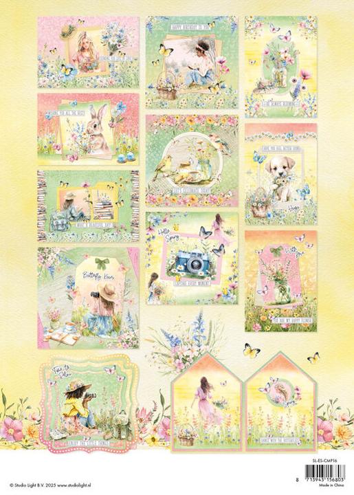 Actual product image art by marlene Card Making Pad "Blooming Spring" 14 Sheets Essentials (1x)
