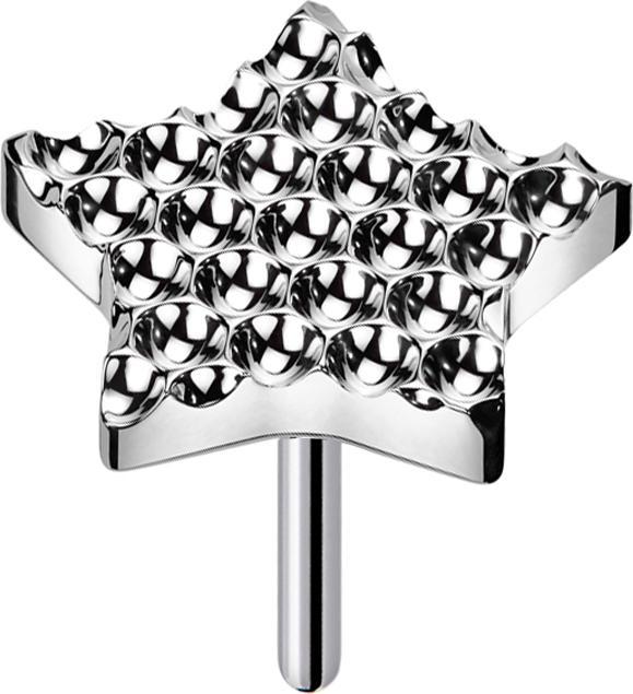 Image du produit Star Piercing Threadless pointillé étoile diamantée argentée (sans laiton, Titane)